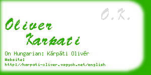 oliver karpati business card