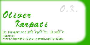 oliver karpati business card